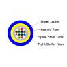 Buy cheap SM 12 Core G657A1 OD6.0mm Armored Optical Cable Blue Color from wholesalers