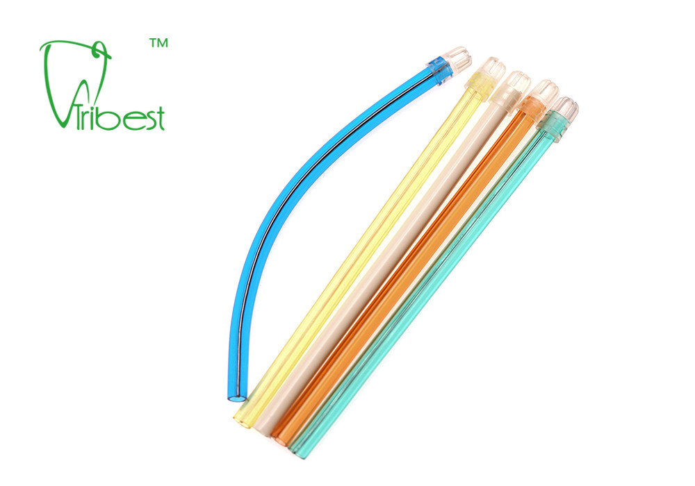ISO13485 Clear Body Colorful PVC Dental Saliva Ejector