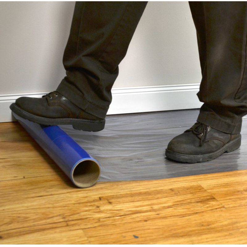 Temporary Blue Color Acrylic Adhesive Soft Pe Protective Film Roll For Hard Floor Surface Decorating