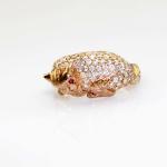 Rose Gold Plated 925 Silver Pave Cubic Zirconia Cat Ring (R216)