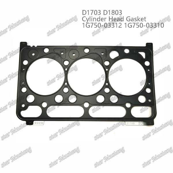 D1703 D1803 Cylinder Head Gasket Metal 1.20mm 1G750-03312 1G750-03310 Suitable