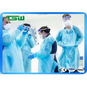 Buy cheap Waterproof CPE Non Woven Disposable Apron With Long Sleeves from wholesalers