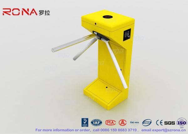 Buy cheap Yellow Vertical Tripod Turnstile Gate Entrance 500mm Stretching Out Arm Length from wholesalers