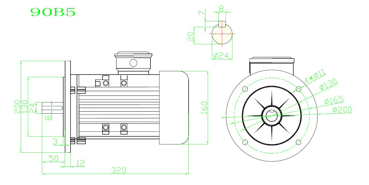 Servo DC Brushless Motor 24V 48V 1kw 2kw 3kw Guided Vehicle