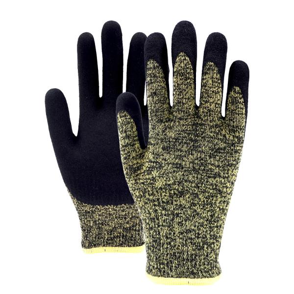 Buy cheap 13 Gauge A4 Black Chloroprene Gloves Cut Resistant Neoprene Coated Gloves from wholesalers