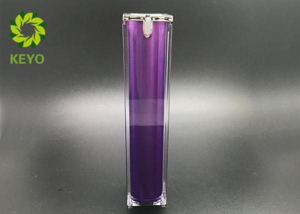 Buy cheap Luxury Acylic 50ml Empty Cosmetic Bottles , Airless Pump Bottles In Purplr Color from wholesalers