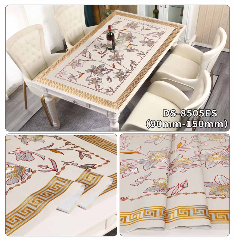 Custom Logo Accepted 80*120cm Direct Plastic PVC Floral Tablecover for Dining Table
