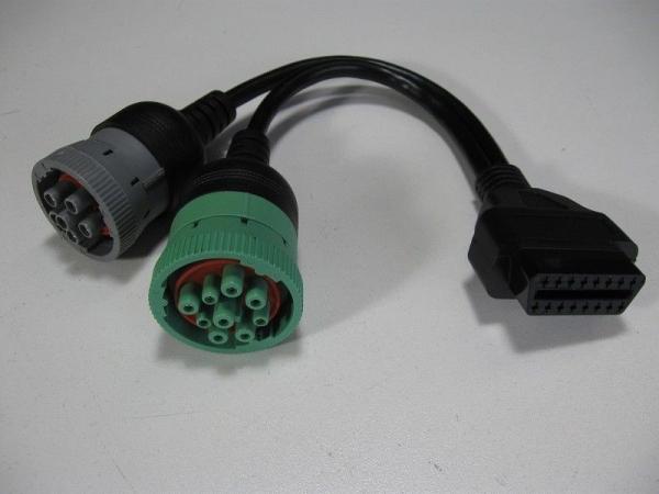Buy cheap OBD2 OBDII Female to Green Deutsch 9-Pin J1939 Female and 6-Pin J1708 Female Y Cable from wholesalers