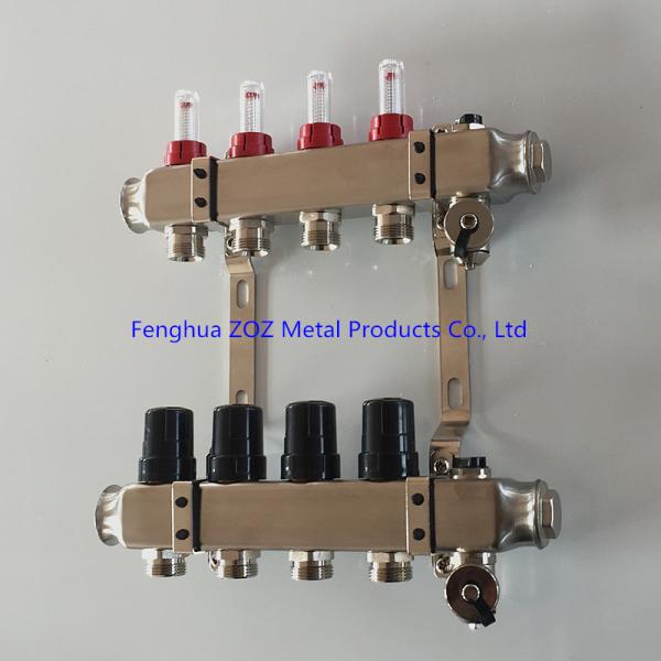 Buy cheap Stainless Steel Central Floor Heating Pipe Manifold , Pex Radiant Floor Heating Manifold Assembly from wholesalers