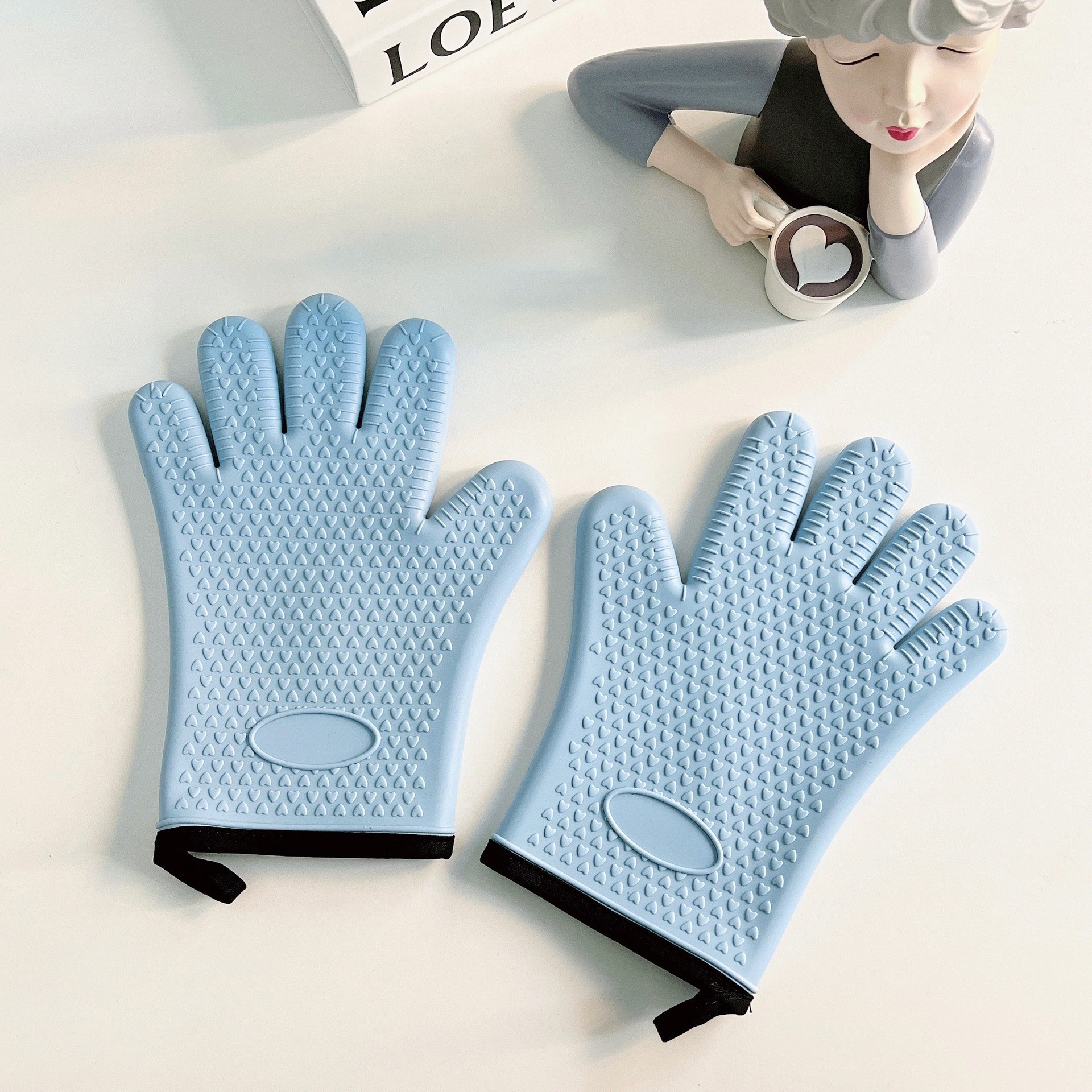 Premium Grilling Gloves BBQ Gloves Silicone Oven Mitts Premium Grilling Gloves Non-Slip Waterproof Baking Cooking Gloves