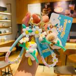 Customized Silicone Keychain Accessory Cat Flower Cute Cartoon Soft Silicone