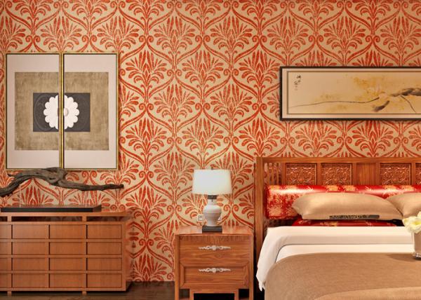 Buy cheap Red Long Fiber Nonwoven Living Room Wallpaper , Modern Wallpaper For Bedrooms from wholesalers