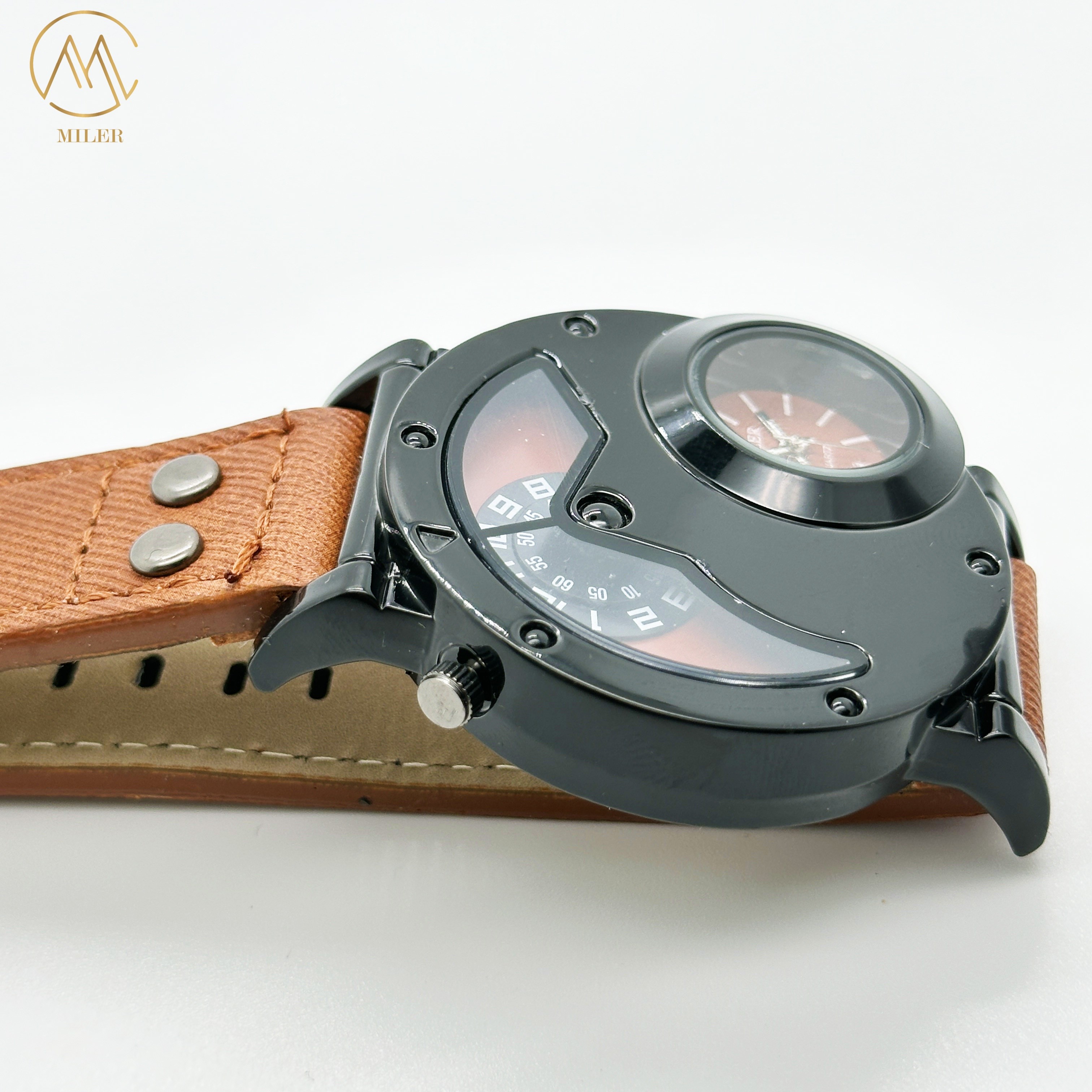 Creative Design Quartz Watch With Durable Denim Leather Strap For Teenagers