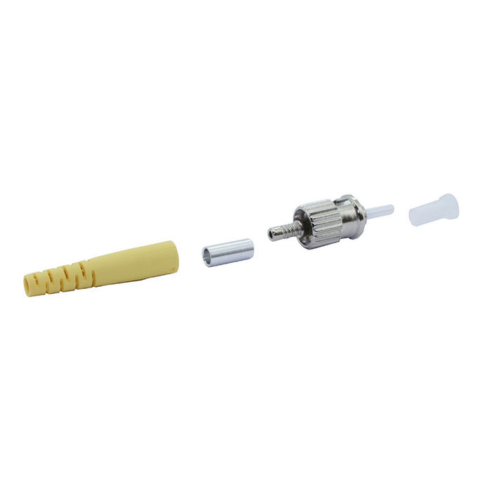Single Core St / Upc Fiber Optic Connectors 2.0mm Yellow Boot , ROHS IS0 Standard