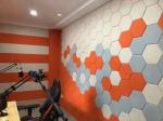 Interior Decorative Inorganic Cement Hexagonal Acoustic Panels Polyester Fiber