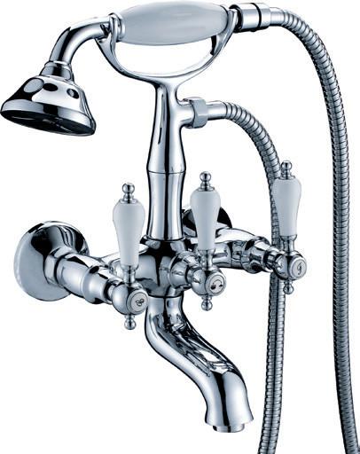 Buy cheap Classic Wall Mounted Two Hole Bathroom Faucet Mixer Taps , Telephone Hand Shower from wholesalers