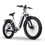 White 26 inch Electric Fat Tire Bike 7 Speed 48V 500W 17.5Ah Lithium Battery
