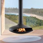 Indoor Custom Wood Burning Fire Pits Carbon Iron Suspended From Ceiling