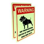 Yards Warning Photoluminescent Safety Products Aluminum Beware Of Dog Symbol