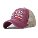 SGS Embroidered Mesh Trucker Caps Washed Cotton Distressed 55cm