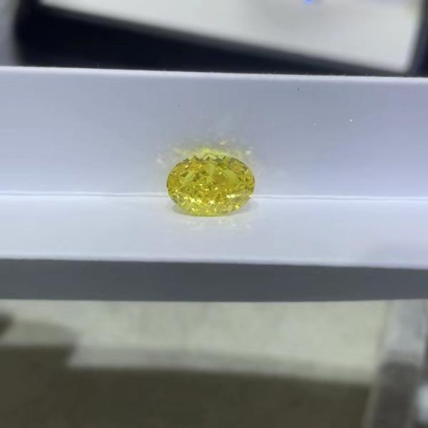Buy cheap 3.08ct Oval Loose Lab Created Canary Yellow Diamond IGI Certified from wholesalers
