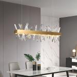 Mid century modern Rectangle Crystal Chandelier For Living Room Dining Room
