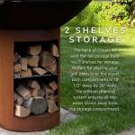 40 Inch Grill Outdoor Cooking Corten Steel Charcoal Grill With Round Storage