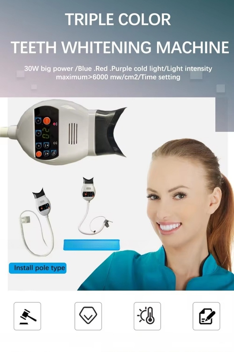 Dental Chair mounted Teeth Whitening Machine Cold Light Purple Light Teeth Whitening Lamp
