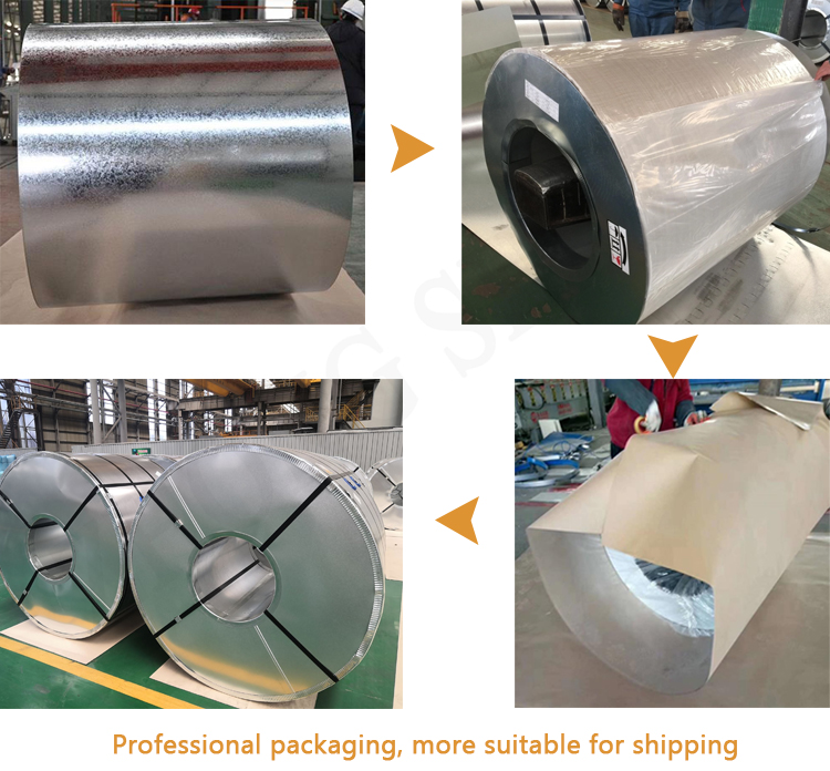 Hot Dipped GI Galvanized Steel Coil with 30-275g/m2 Zinc Coating and Guaranteed 0.48*1000mm Size Big Spangel DX51D 80g