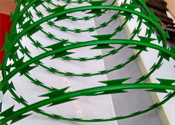 Buy cheap 8 Kg / Roll Powder Coating 2.5mm Concertina Barbed Wire from wholesalers