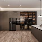 Luxury Island Solid Surface Plywood Storage Kitchen Unit Set With Modern Corner