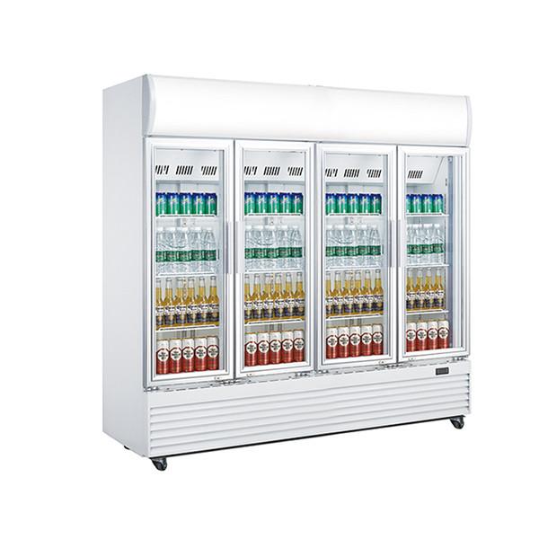 2010L Upright Display Chiller , Four Glass Door Chiller Display Fridge,No Frost