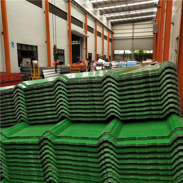 Buy cheap Huaguan brand green color steel roof sheet 4000-840-0.426mm for building from wholesalers