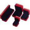 Buy cheap Wholesale manufacturing Necklace Ring Jewelry Set Packaging box Jewellery gift Box Custom logo red Velvet Jewelry Box with Golden Edge from wholesalers