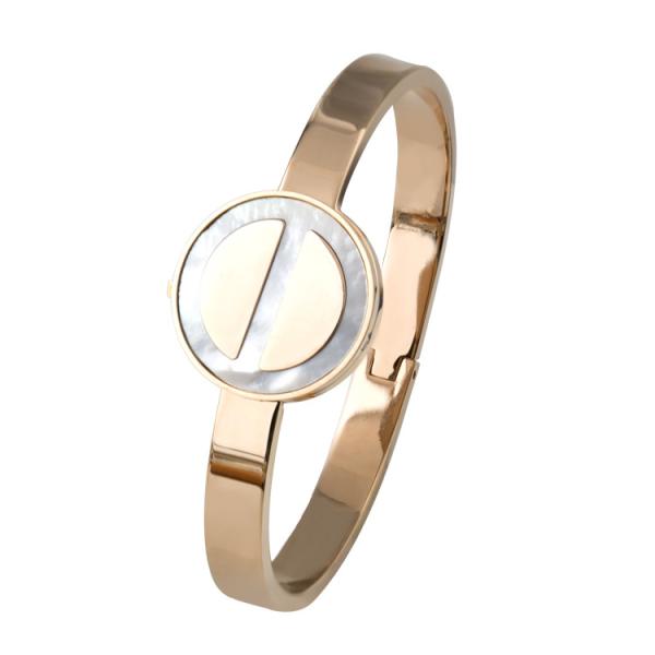 Buy cheap OEM high quality Charm fashion rose gold metal stainless steel bracelet for women Meta and Shell Bracelet from wholesalers