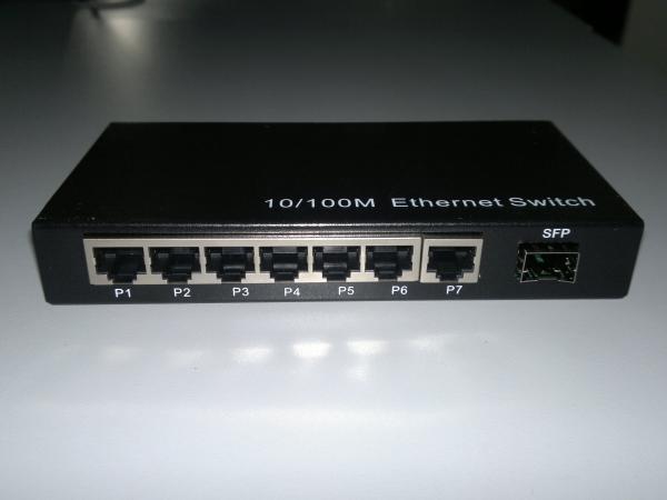 Quality 7 UTP Port SFP Fiber Optic Switches Full Duplex Fast Ethernet 200Mbps for sale