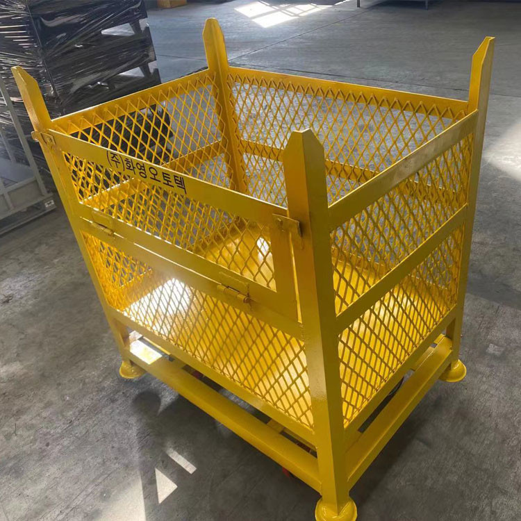 1000-2000kg Load Bearing Pallet Cage Secure Padlock Locking System Foldable Stack Mover