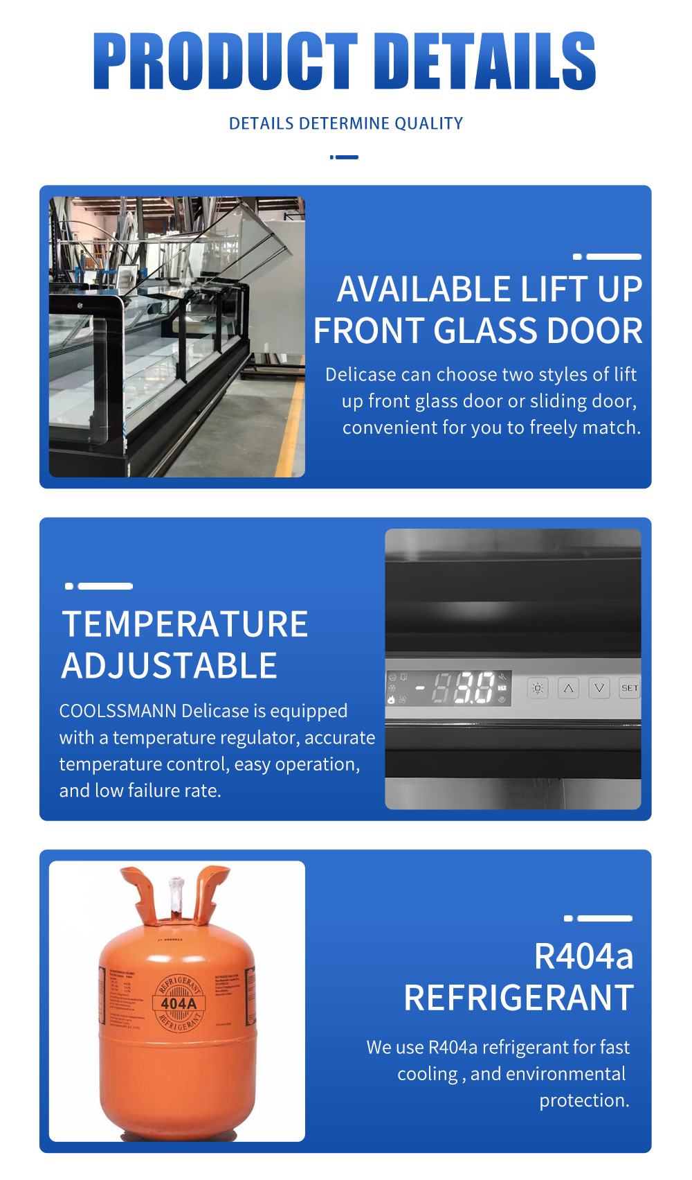 There Are Four -2 ℃ Refrigeration Cabinet Bottom Of The Square Glass Service Deli Chiller