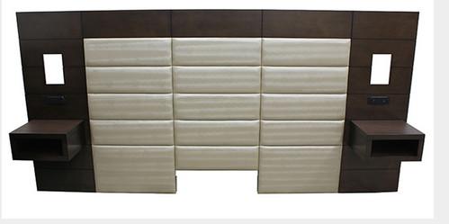 Buy cheap wooden upholstery king headboard with night stand,casegoods,king headboard HD-0062 from wholesalers