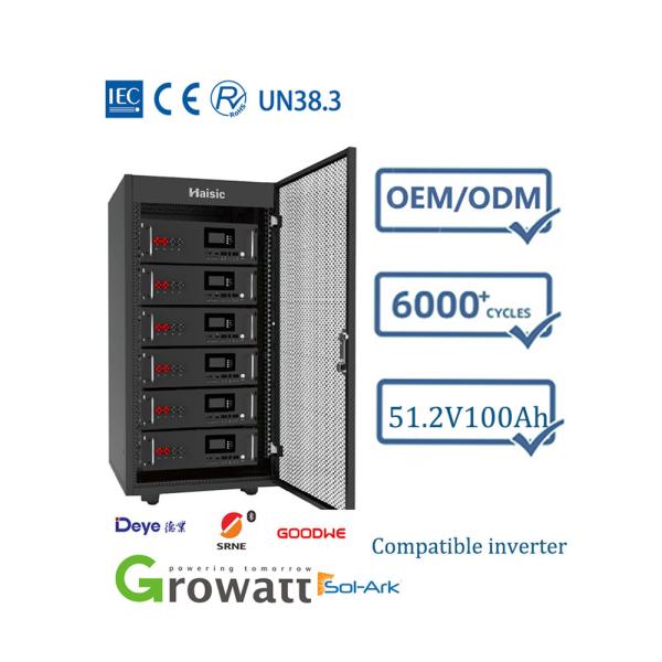 Split Lithium Solar Battery Storage Energy 100ah 5kwh 51.2v 48v Grade A Lifepo4
