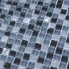 Buy cheap 300x300mm mosaic glass tile sheets,glass mosaic bathroom tiles,black &grey & blue color mixed from wholesalers