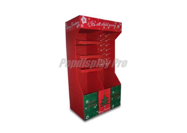 Cardboard Half Size Pallet Display Stands Red Cardboard Greeting Card Display