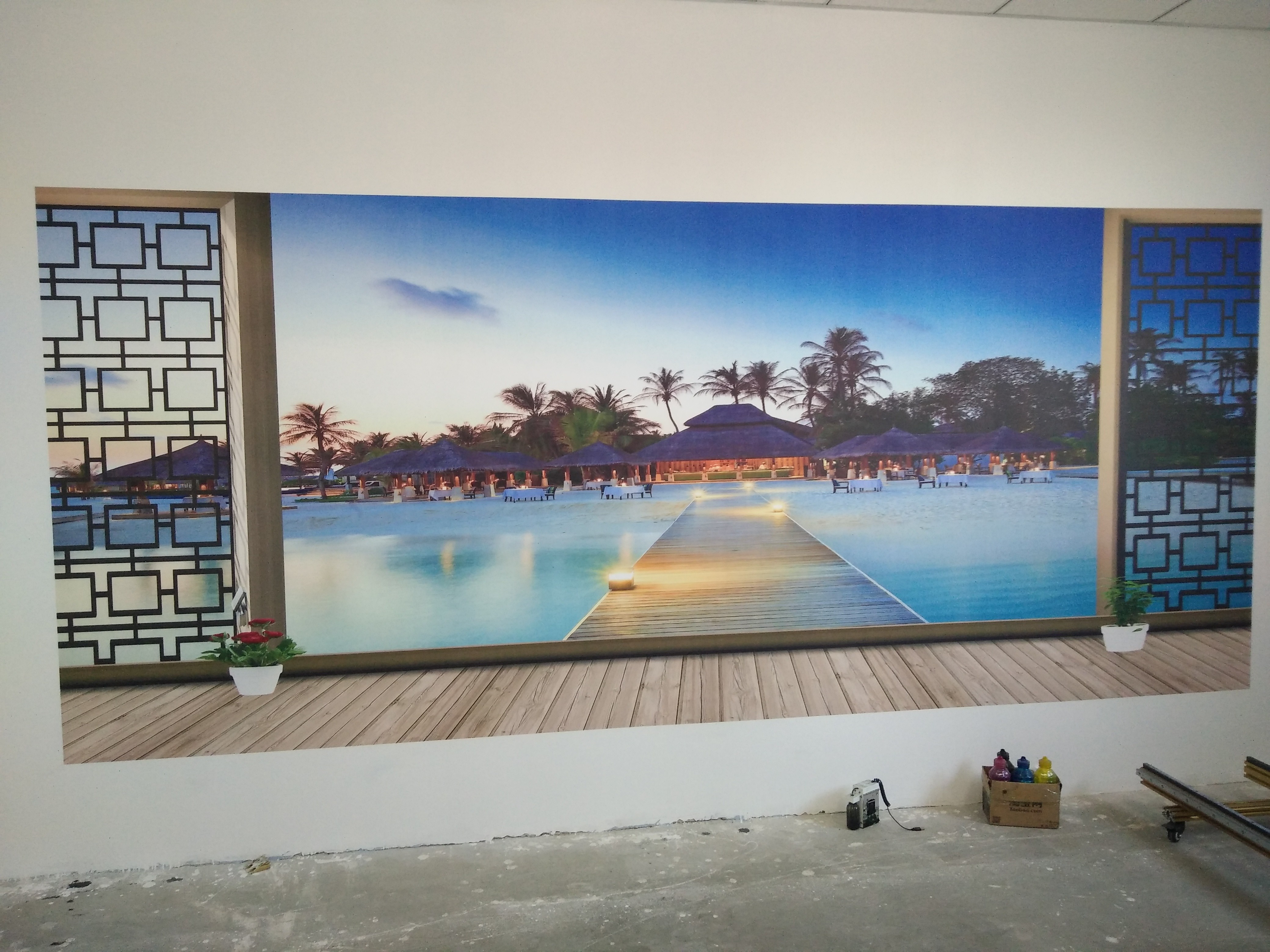 2000mm Height Direct To Wall Inkjet Printer , Wall Mural Painting Machine