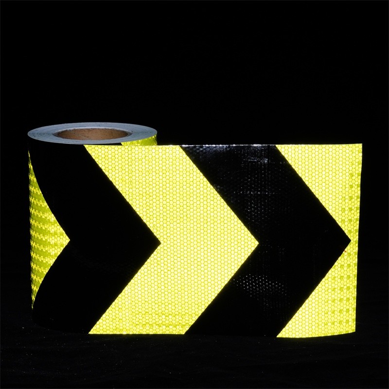 Red And White Arrow Prism Crystal Lattice Reflective Warning Sheeting