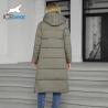 Buy cheap Hooded Thickened Long Cotton Coat With Slanted Placket And Pleats Fashion Favorite from wholesalers