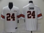 Mens Cleveland Browns #24 Nick Chubb 2021 White Retro 1946 75th Anniversary