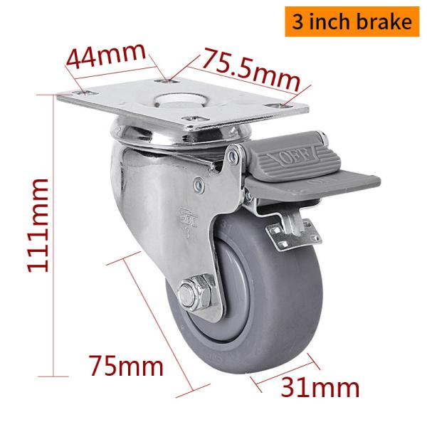 Buy cheap TPE Industrial Metal Casters 3 Inch 75mm Caster Wheels 5723P-57 from wholesalers
