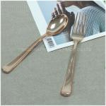 Disposable Rose Gold Plastic Spoon Fork Knife Cutlery Set Wholesale High Quality