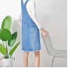 Buy cheap Ripped Knee Length Ladies Dungaree Dress , Women Denim Dress With Pockets from wholesalers