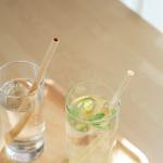 100% Natural Disposable Bamboo Straws Green Degradable For Drinks Laser Label